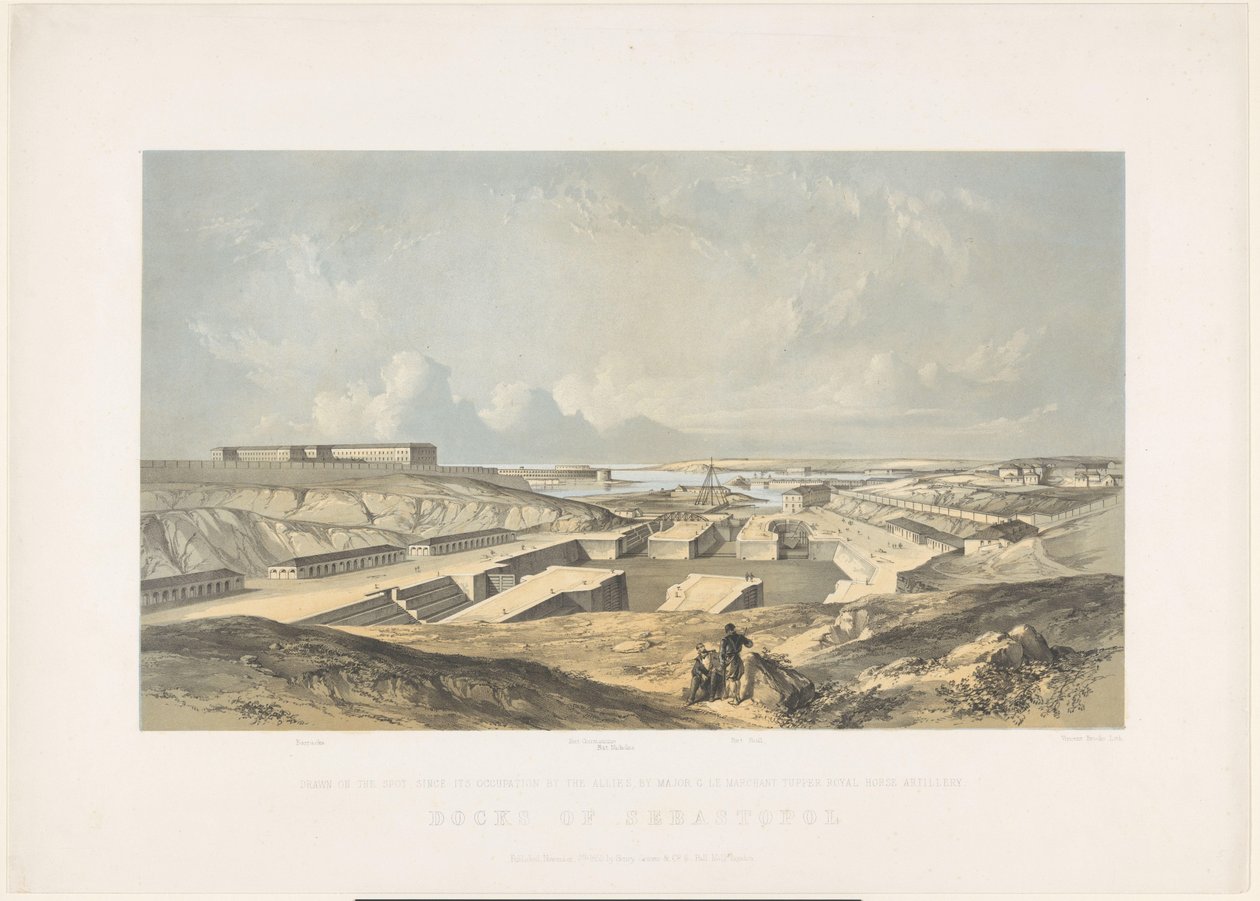 De Haven van Sebastopol, 1855 Doki Sewastopola (tytuł na obiekcie) autorstwa Vincent Brooks