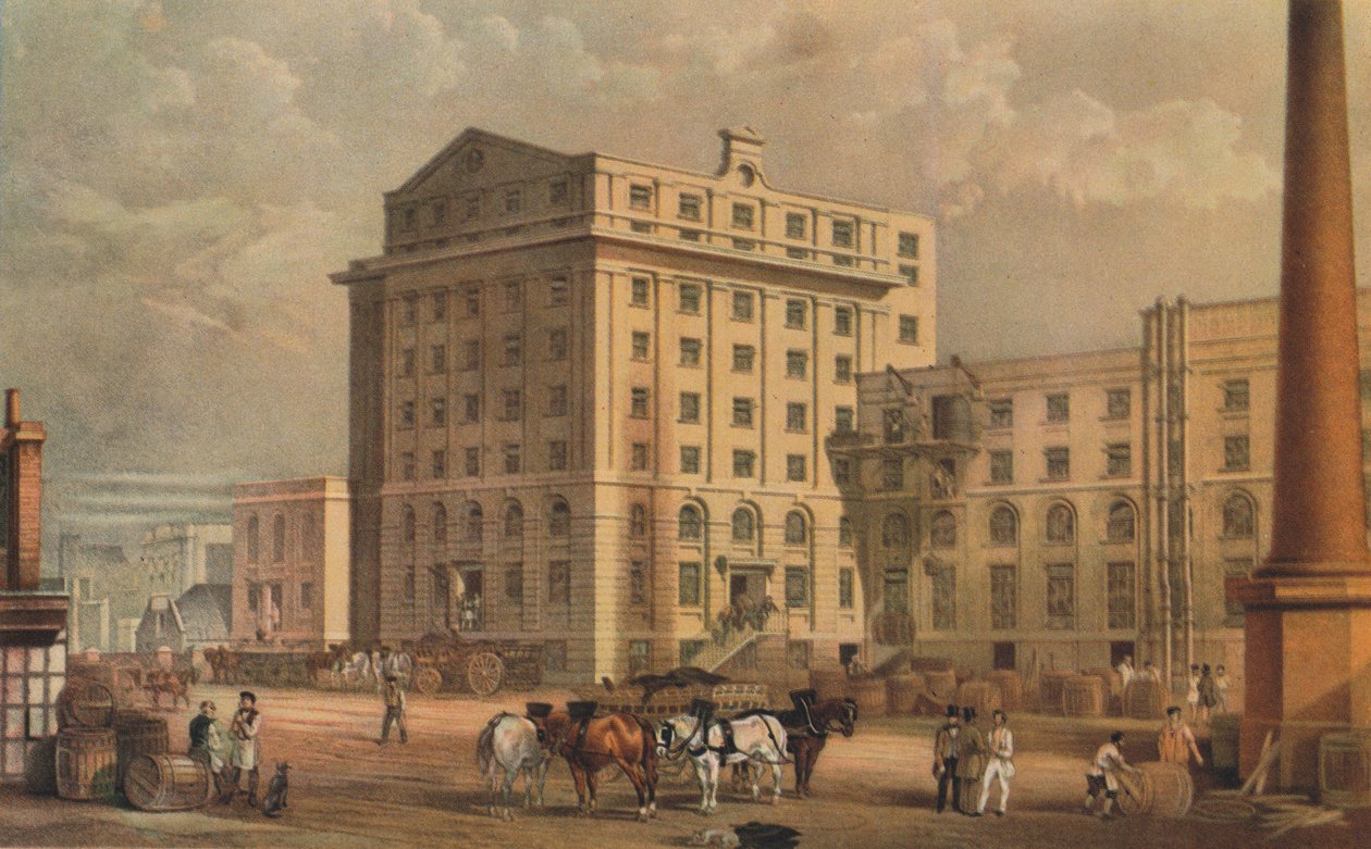 Cukrownia przy ulicy Leman Street, Stepney, Londyn, 1851 autorstwa Vincent Brooks