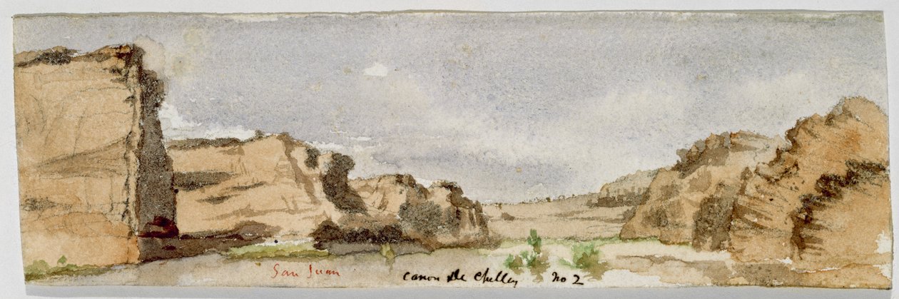 Kanion San Juan Dec racjonalne użytkowanie nr 2 (kanion Dec racjonalne użytkowanie, Arizona), 1869-1871 (akwarela) autorstwa Vincent Colyer