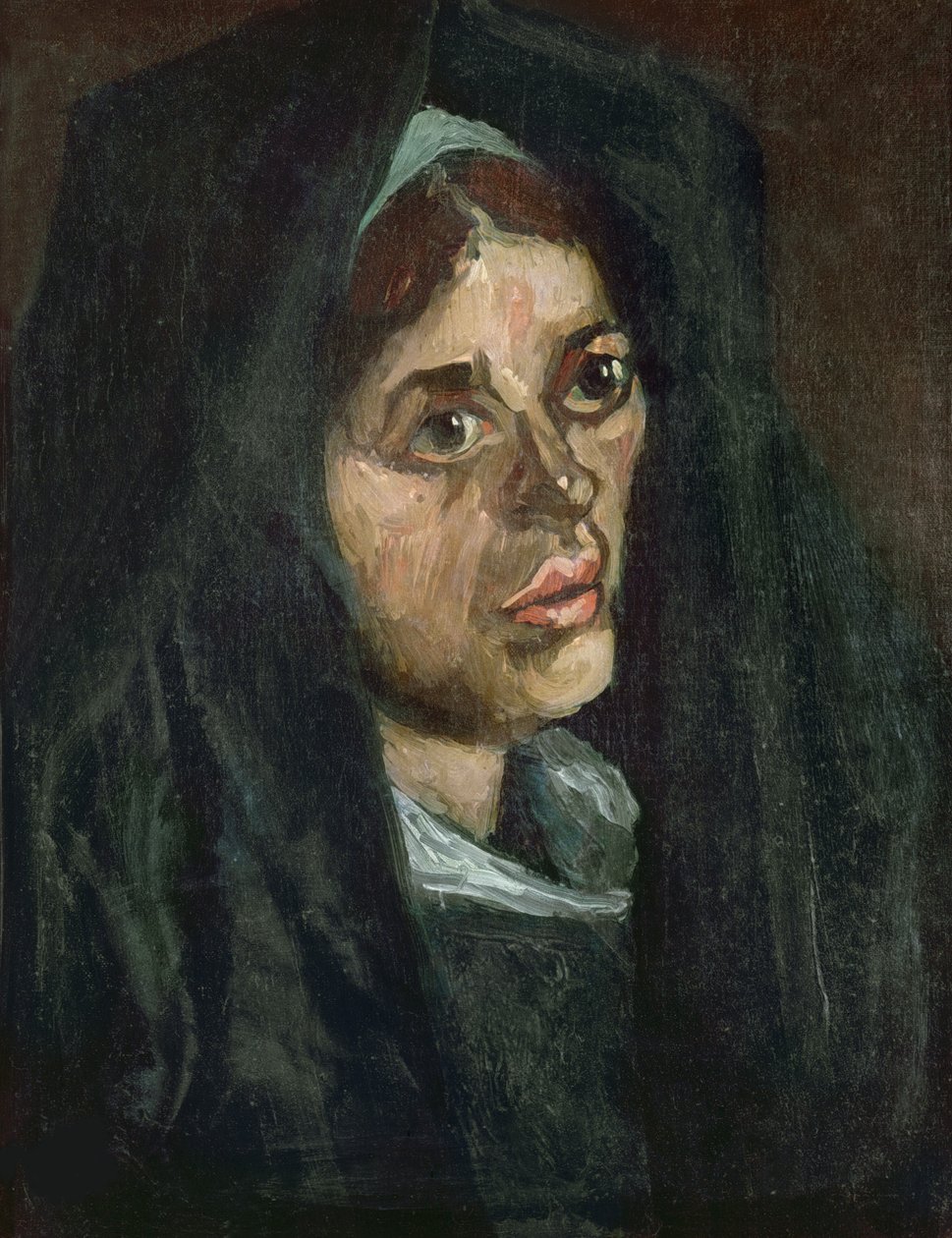 Głowa wieśniaczki w zielonym szalu, 1885. autorstwa Vincent van Gogh