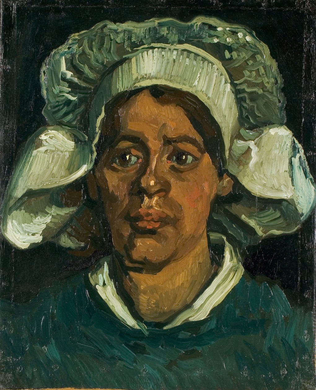 Głowa chłopki w białym kapturze, 1884-1885. autorstwa Vincent van Gogh