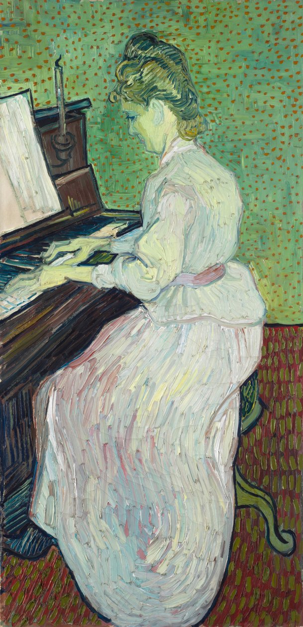 Marguerite Gachet przy fortepianie, 1890. autorstwa Vincent van Gogh