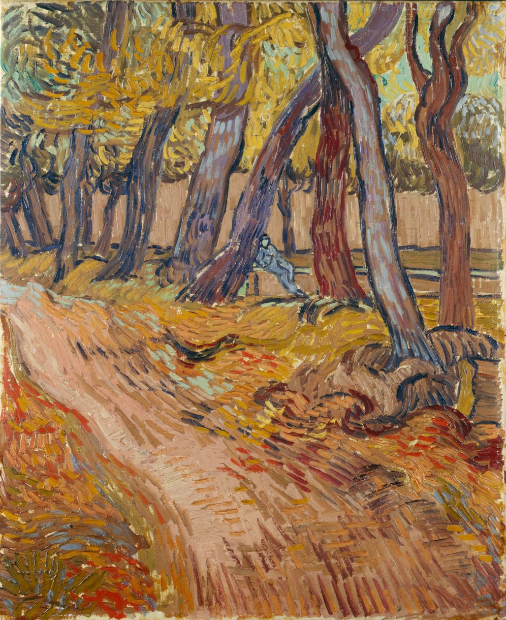 Ścieżka w ogrodzie przy azylu w Saint-Rémy, 1889. autorstwa Vincent van Gogh