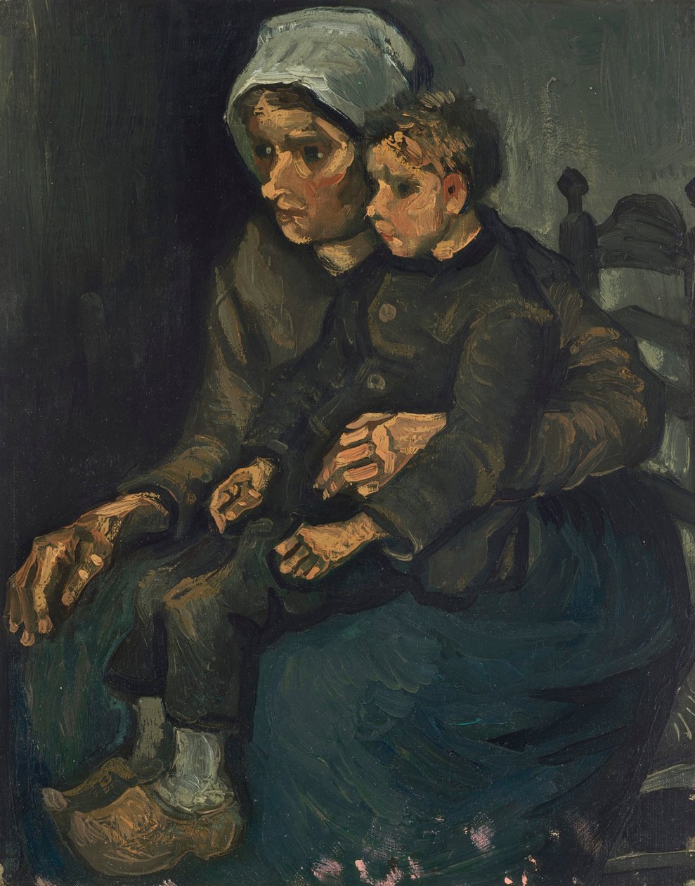 Chłopka z dzieckiem na kolanach, 1885. autorstwa Vincent van Gogh