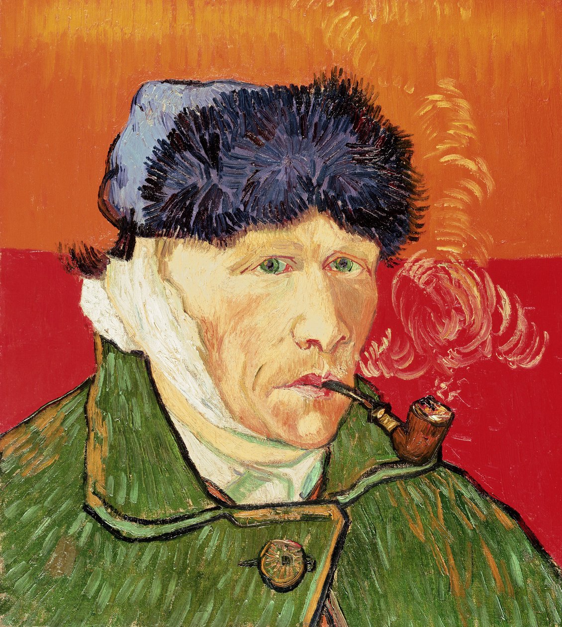 Autoportret z zabandażowanym uchem i fajką, 1889. autorstwa Vincent van Gogh