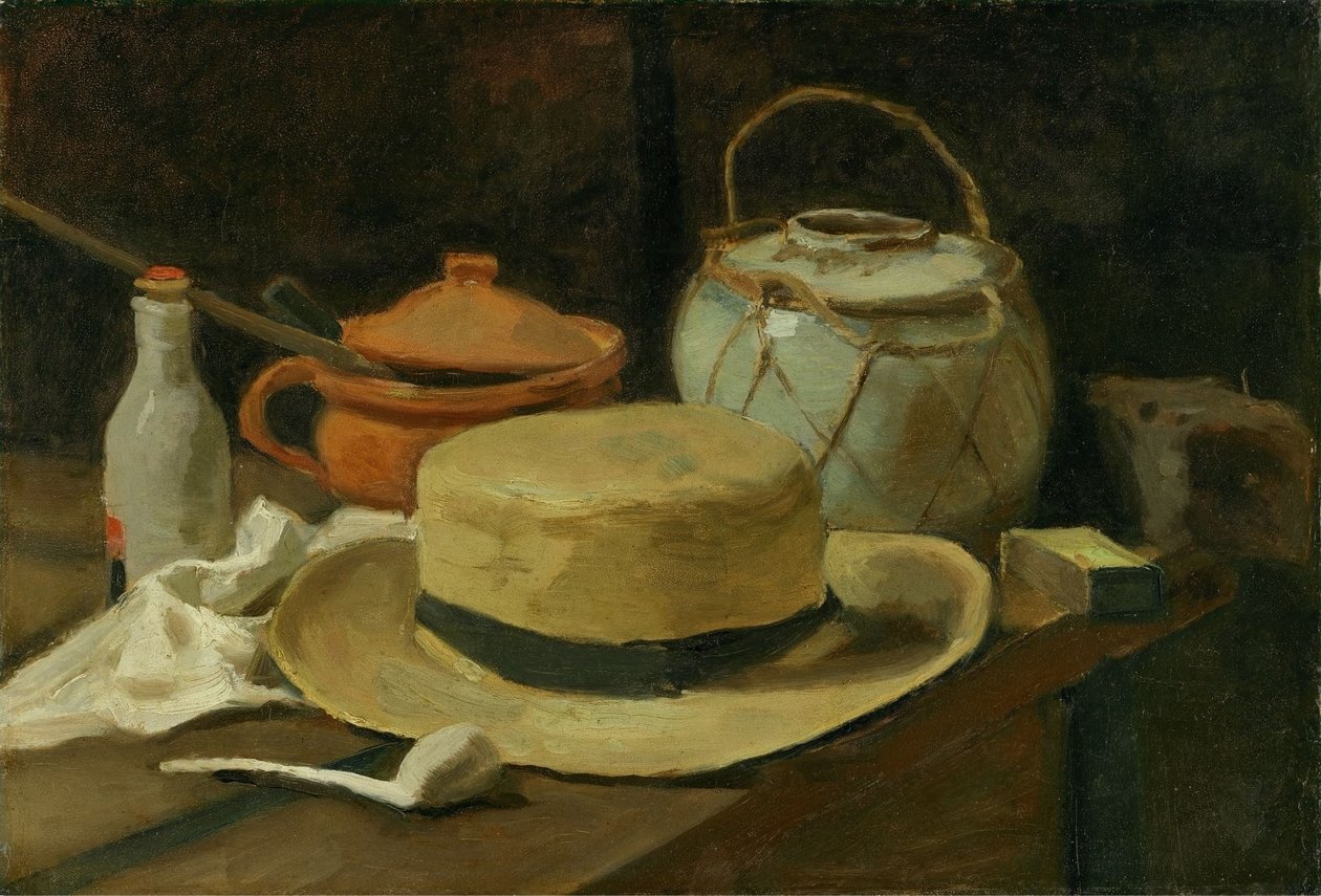 Martwa natura z żółtym słomkowym kapeluszem, 1881 lub 1885. autorstwa Vincent van Gogh