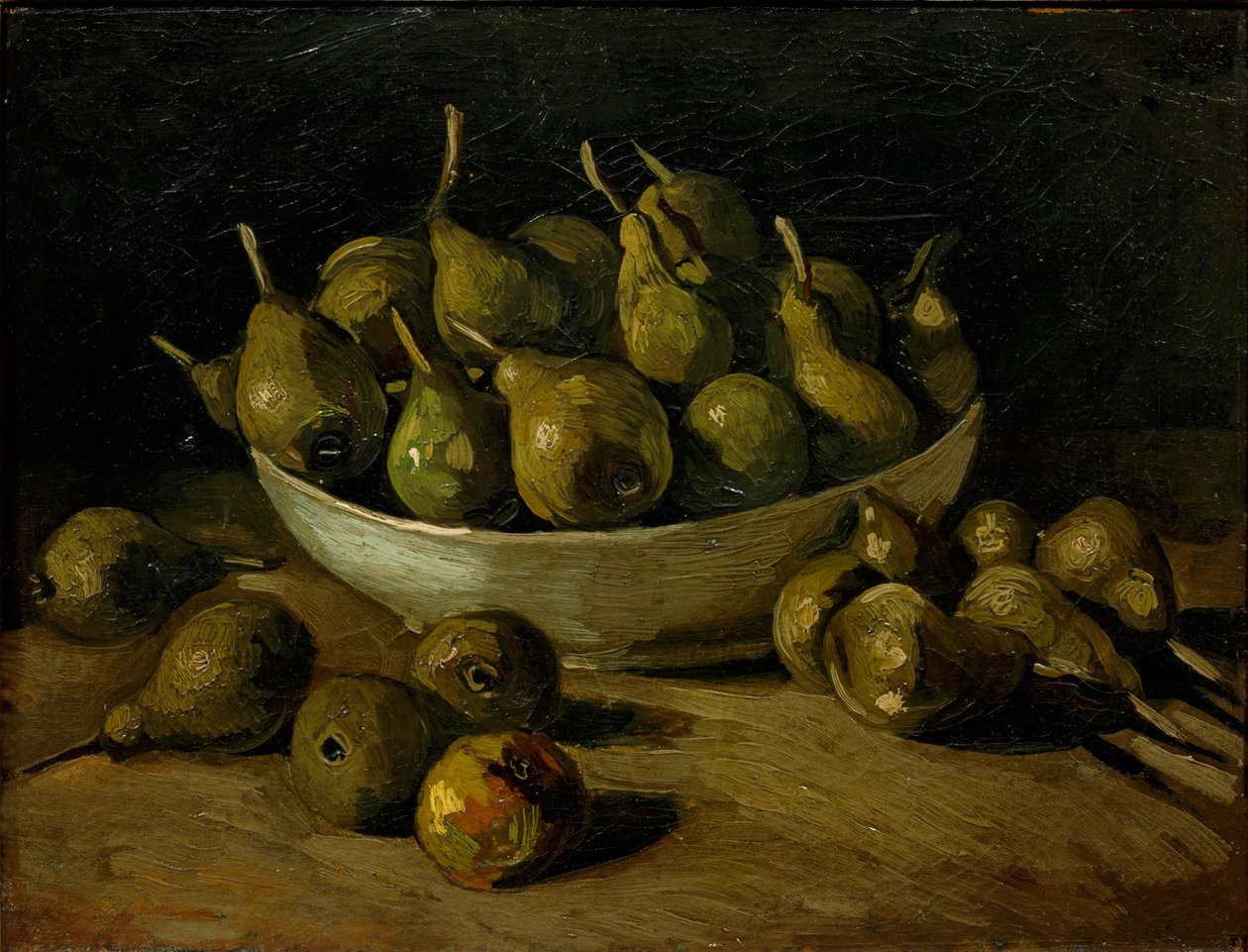Martwa natura z glinianą miską i gruszkami, 1885. autorstwa Vincent van Gogh