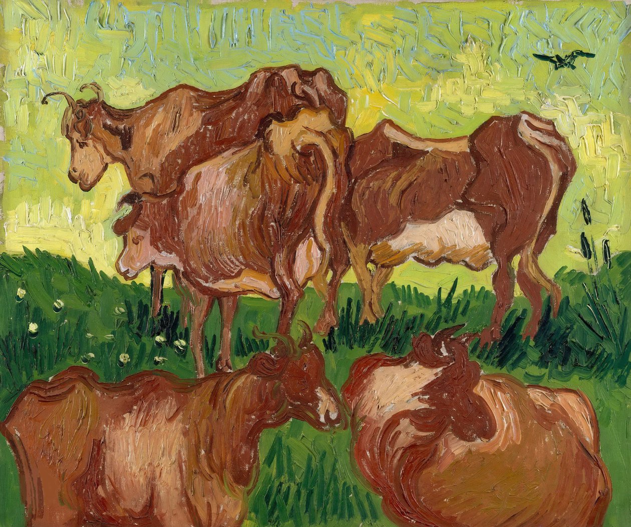 Krowy według Jacoba Jordaensa, 1890. autorstwa Vincent van Gogh