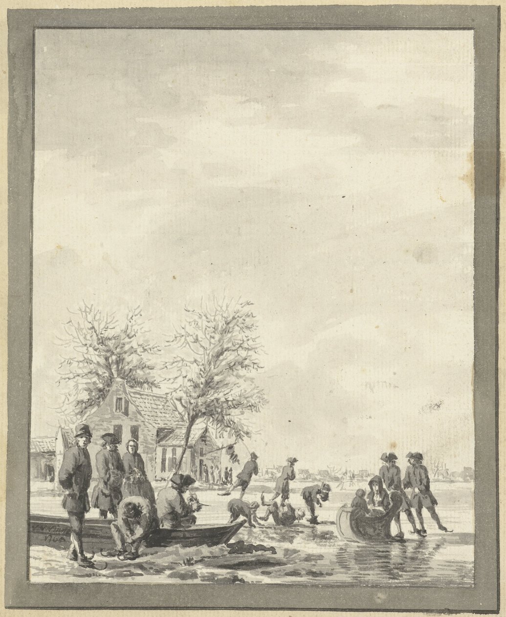 Rozrywka na lodzie na Buiten Spaarne w pobliżu Haarlem w Herberg autorstwa Vincent Jansz. van der Vinne