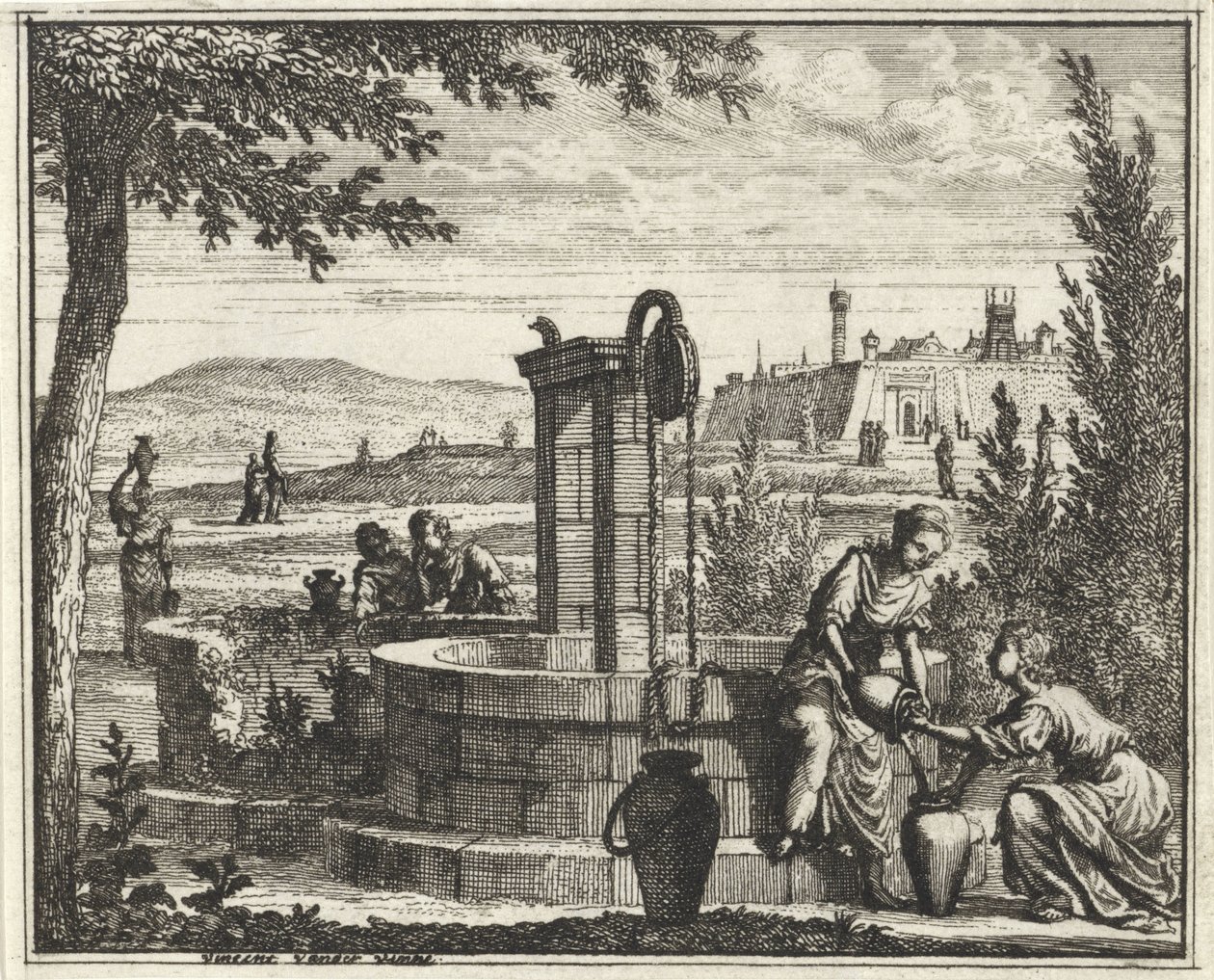 Kobiety przy studni autorstwa Vincent Laurensz. van der Vinne (II)