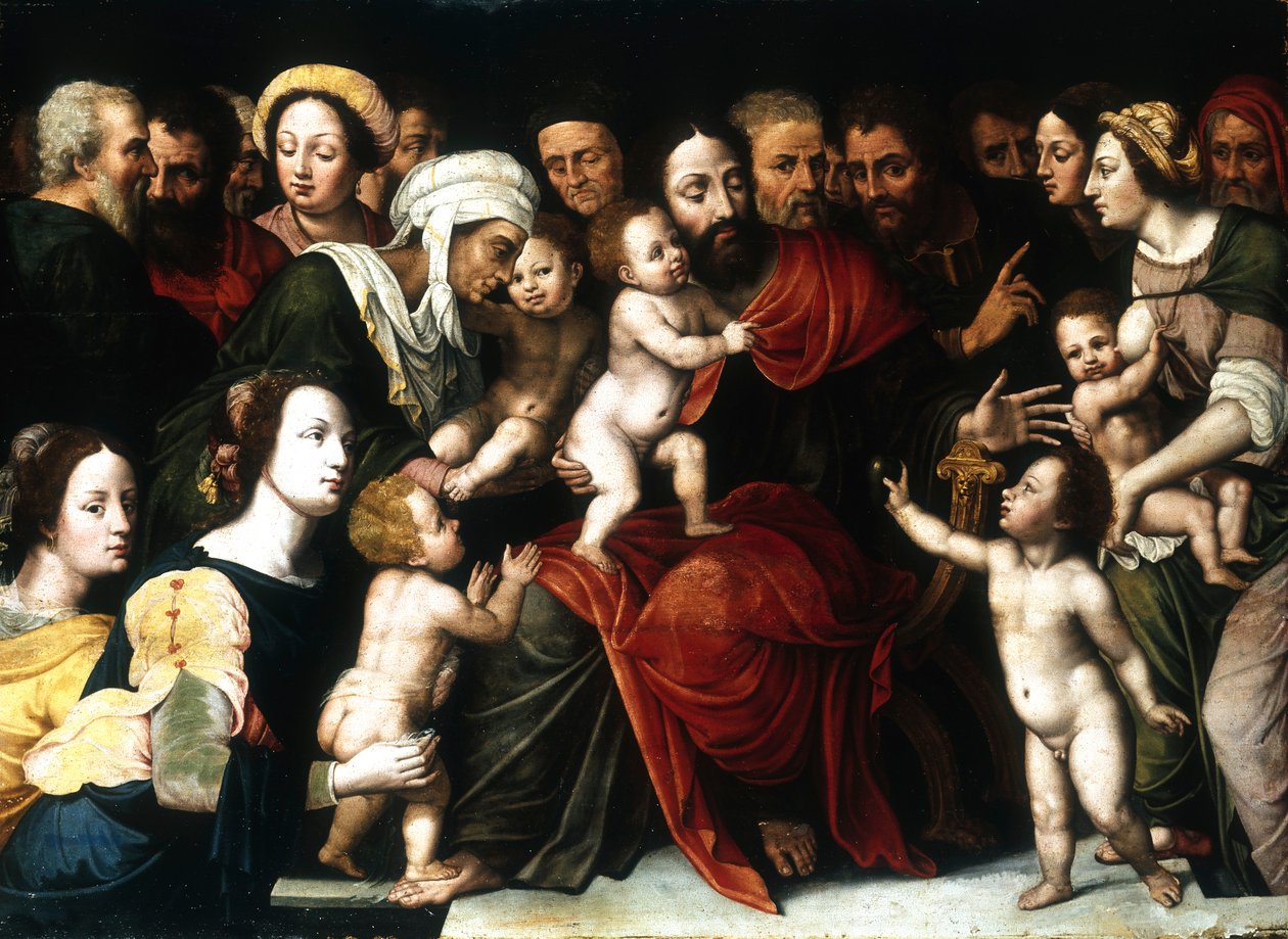 Jezus z małymi dziećmi, ok. 1559-1589 autorstwa Vincent Sellaer