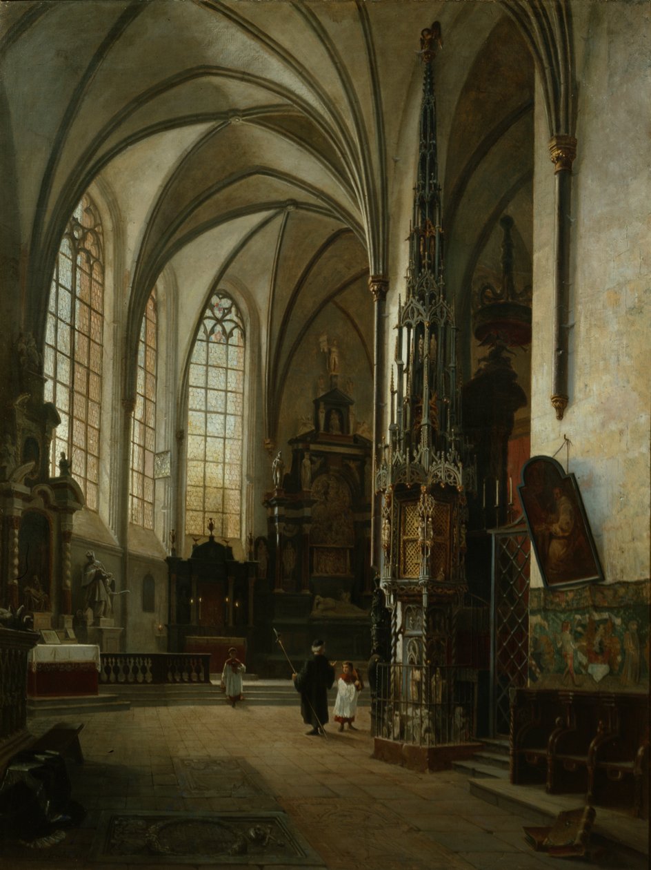 Wnętrze kościoła św. Lamberta autorstwa Vincent Stoltenberg Lerche