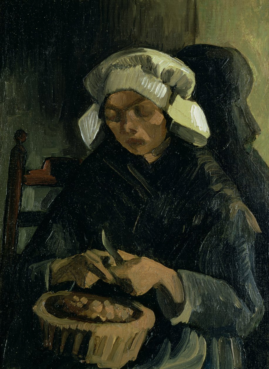 Chłop z Neunen Obierający Ziemniaki, 1885 autorstwa Vincent van Gogh