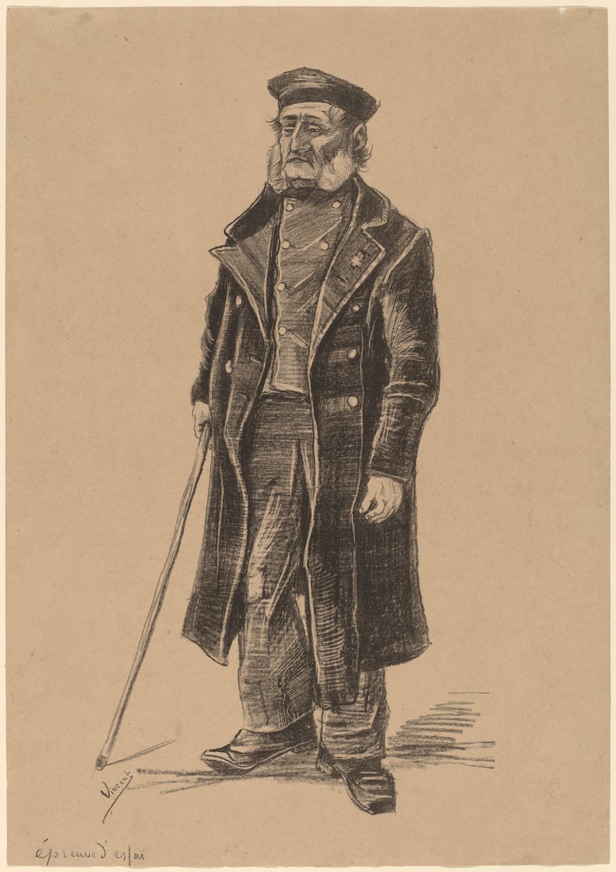 Mieszkańcy przytułku, stoją autorstwa Vincent van Gogh