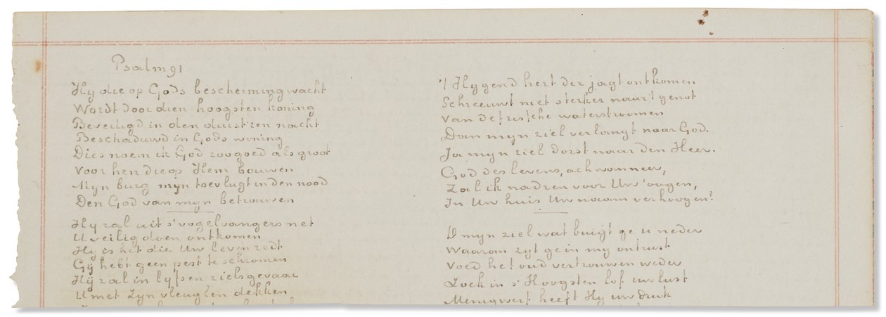 Rękopis autografu, transkrypcje tekstów biblijnych w języku niderlandzkim autorstwa Vincent van Gogh
