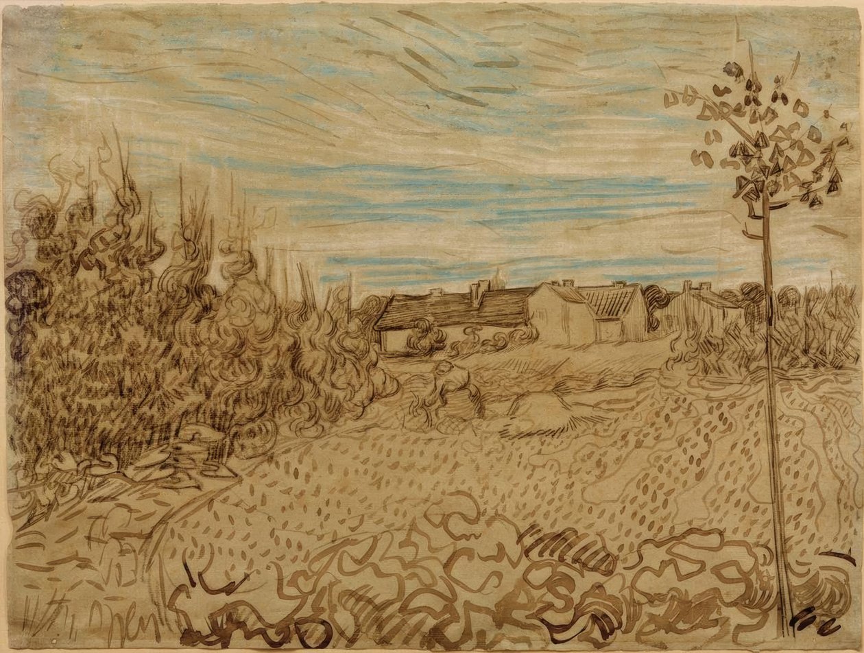 Dom na polu autorstwa Vincent van Gogh