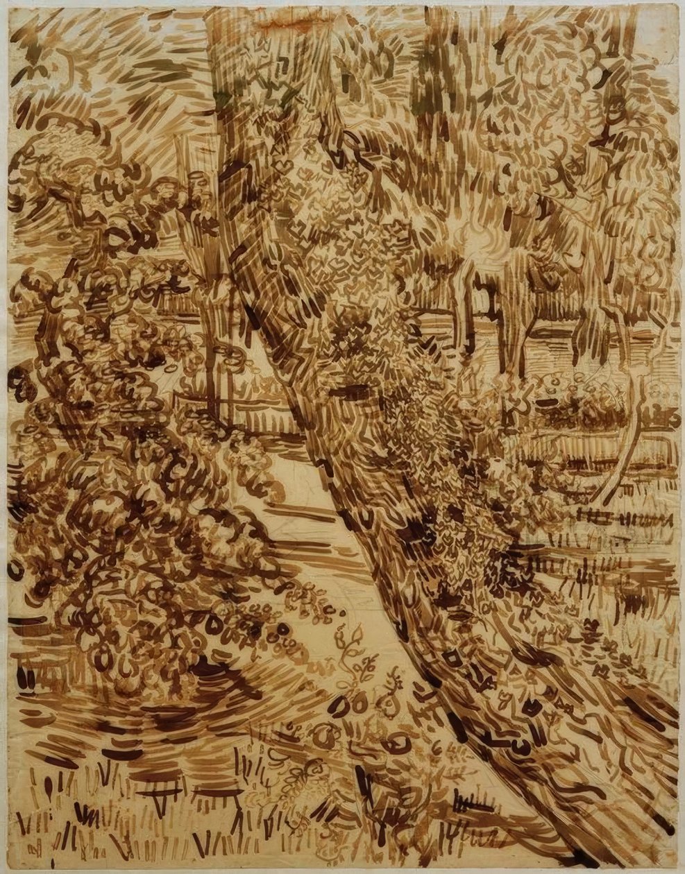 Drzewo z bluszczem w ogrodzie sanatorium autorstwa Vincent van Gogh