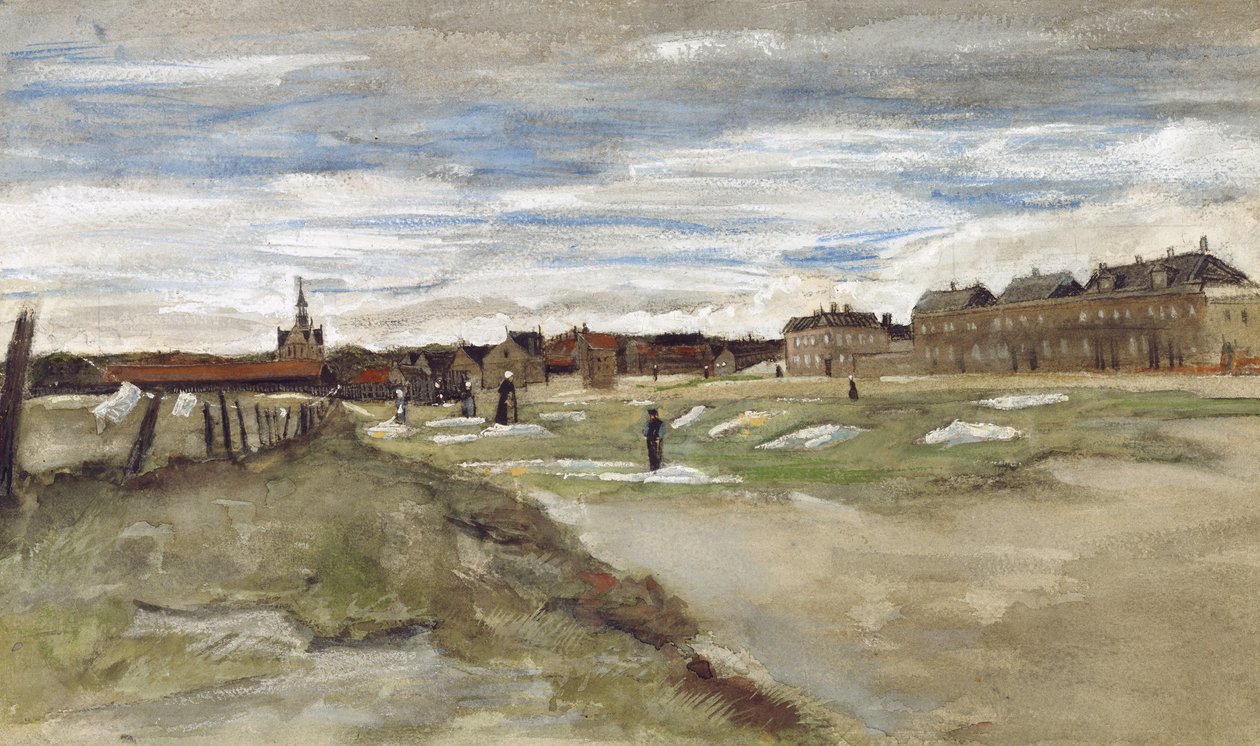"Blanchisserie à Scheveningen" Bleachery at Scheveningen (recto); "Femme de Scheveningen" Kobieta z Scheveningen (verso) autorstwa Vincent van Gogh