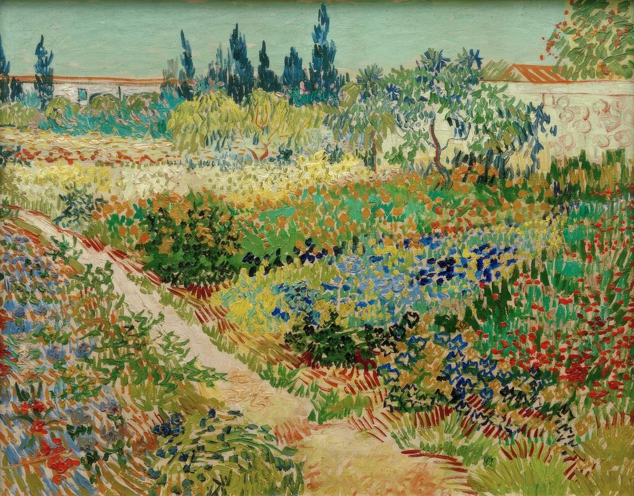 Ogród kwitnący z ścieżką autorstwa Vincent van Gogh