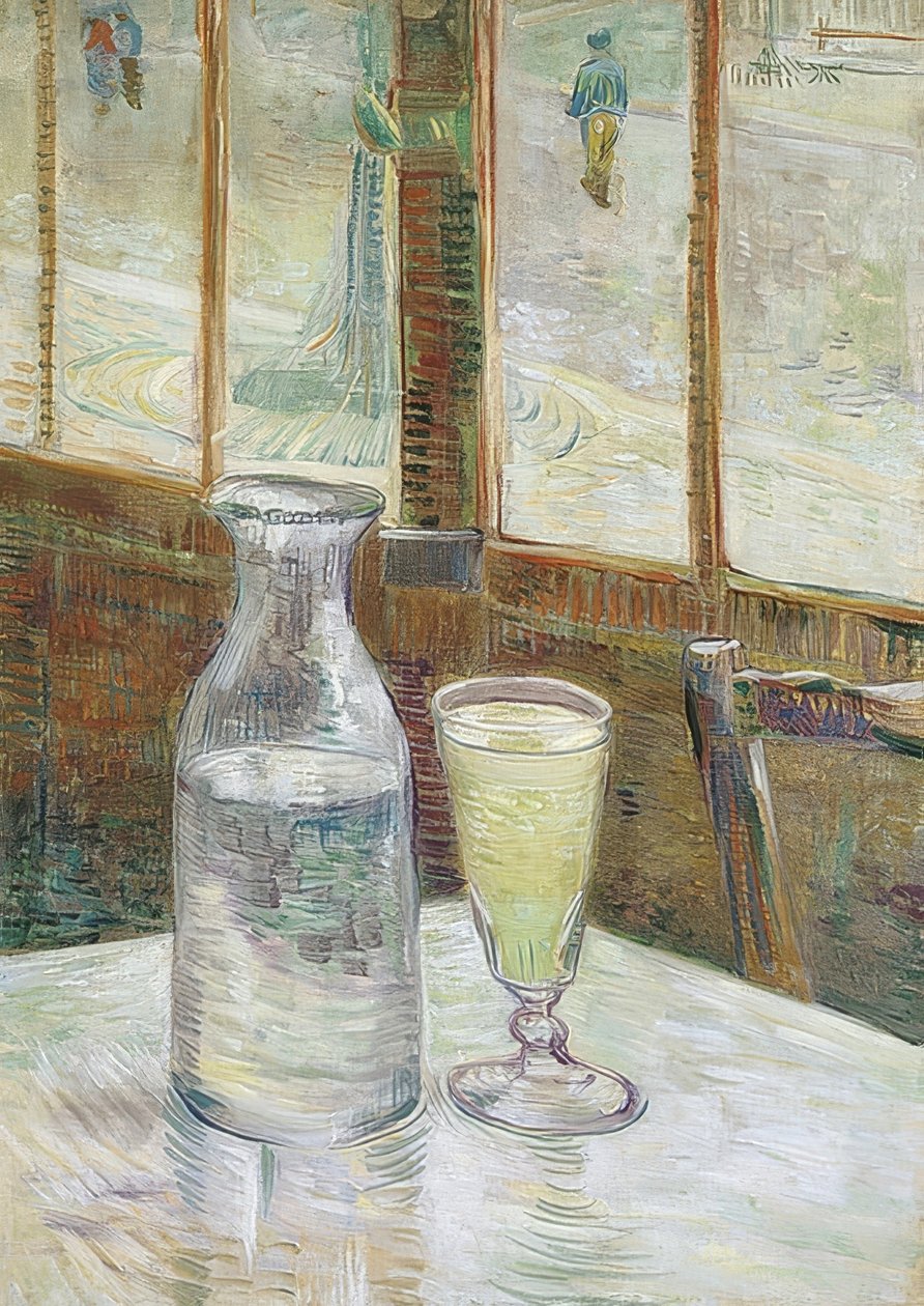 Stolik kawowy z absyntem. 1887 autorstwa Vincent van Gogh