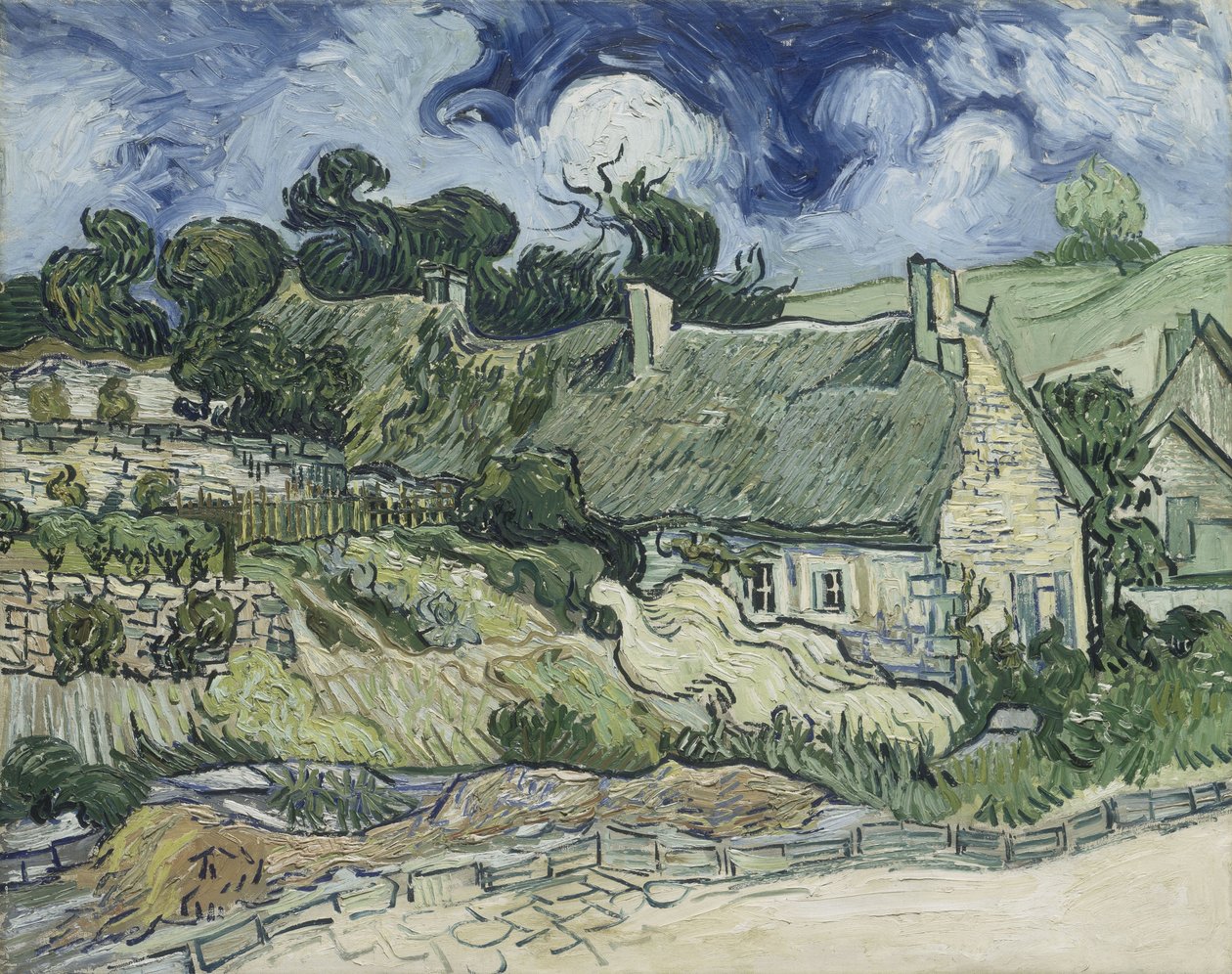 Strzechy w Cordeville, Auvers-sur-Oise autorstwa Vincent van Gogh