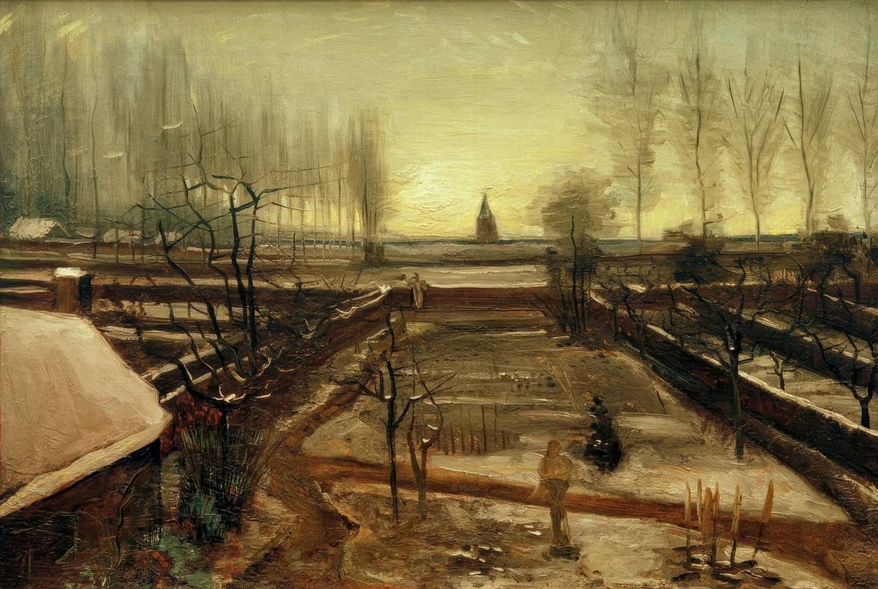 Ogród parafialny w Nuenen w śniegu autorstwa Vincent van Gogh