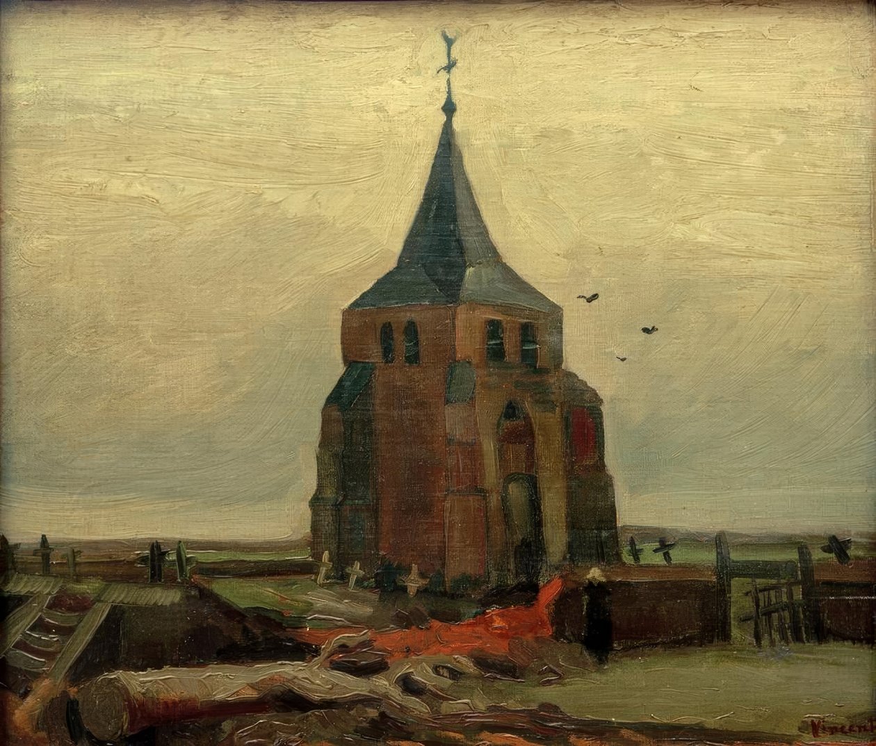 Stara wieża na cmentarzu Nuenen autorstwa Vincent van Gogh