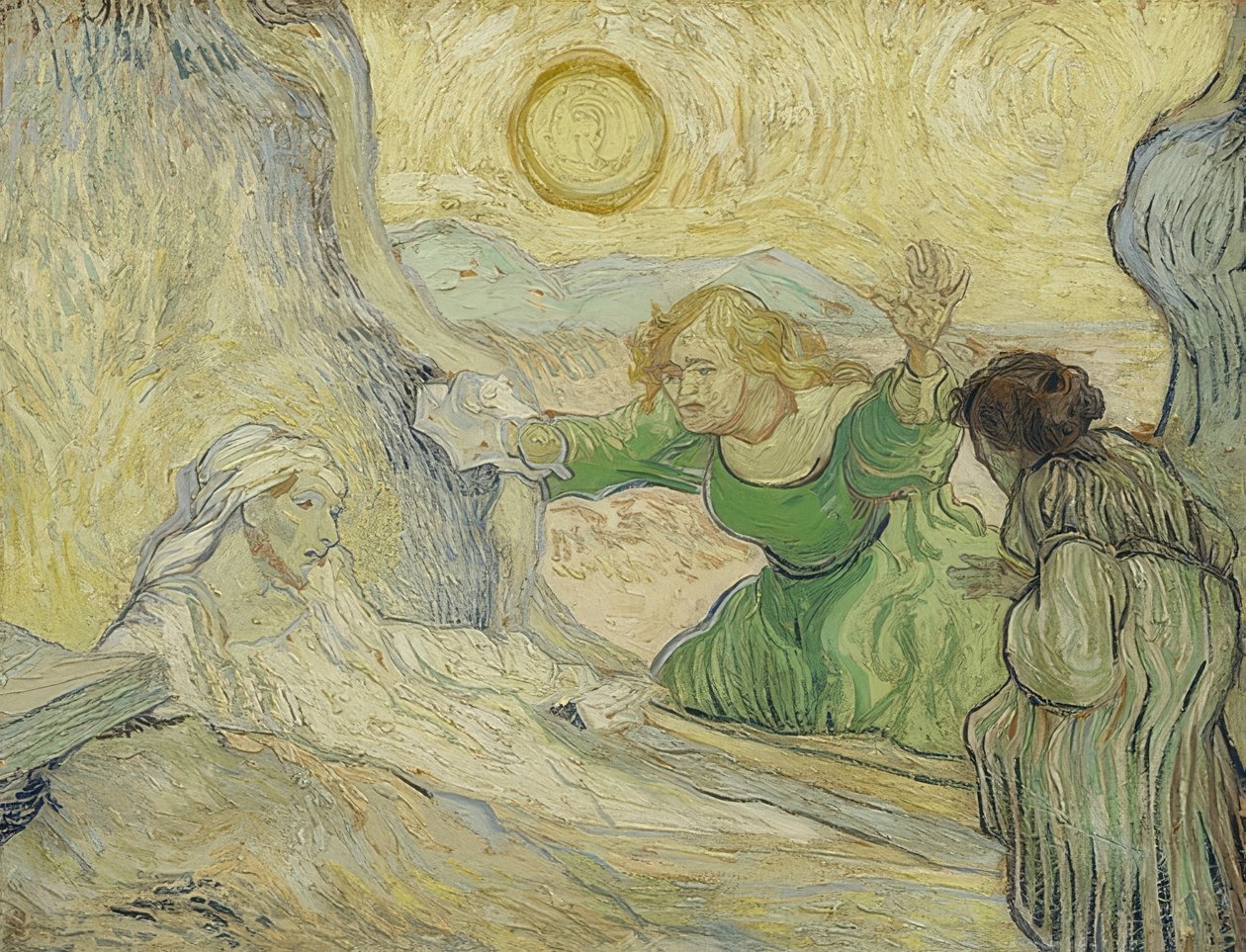 Wskrzeszenie Łazarza (wg Rembrandta). Saint-Rémy-de-Provence, maj 1890 r. autorstwa Vincent van Gogh