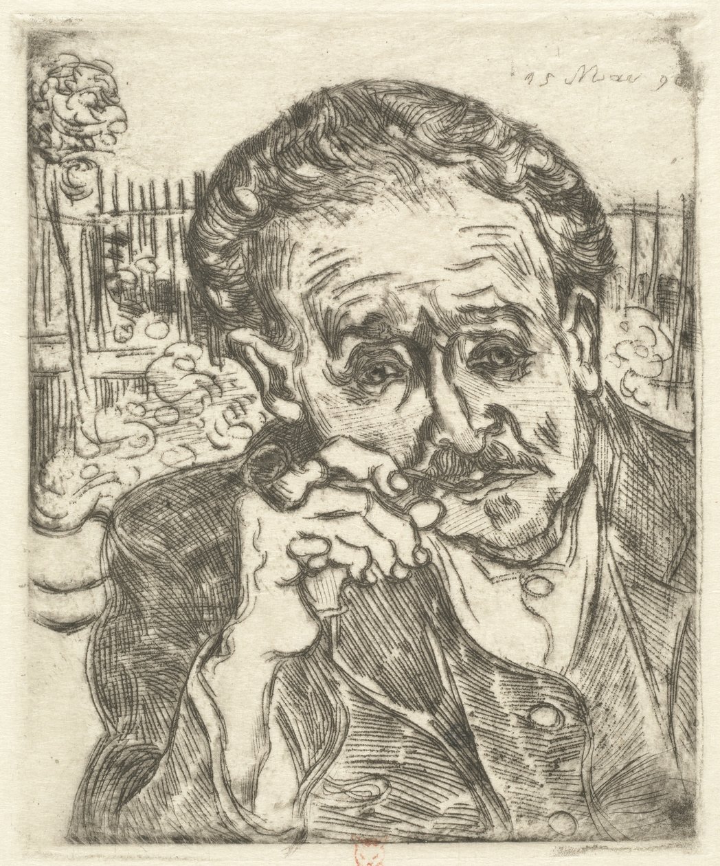 Dr Gachet Człowiek z fajką, 1890. autorstwa Vincent van Gogh