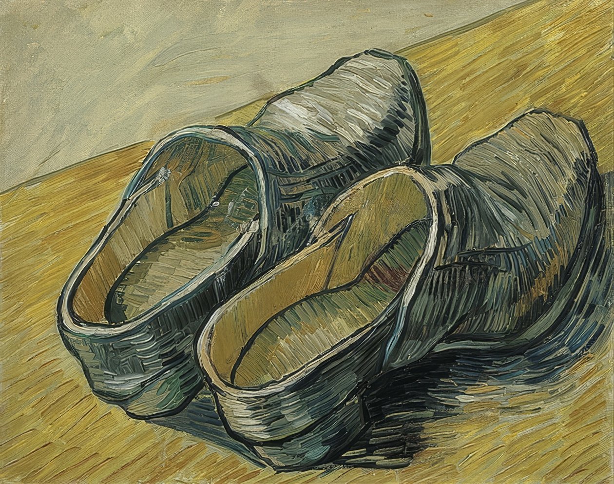 Para skórzanych chodaków. 1889 autorstwa Vincent van Gogh