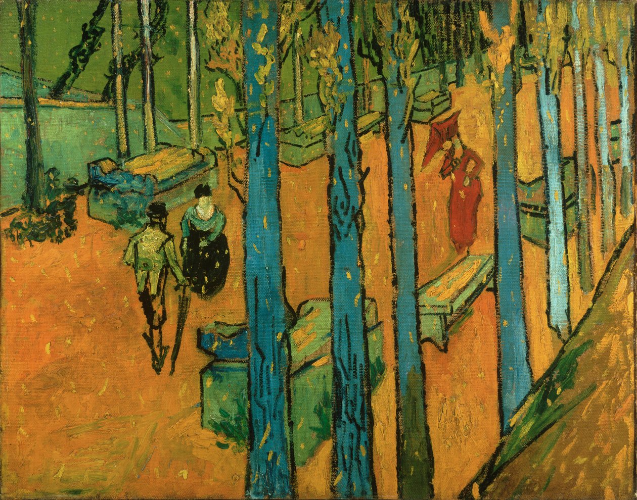 Spadające jesienne liście (Les Alyscamps) autorstwa Vincent van Gogh