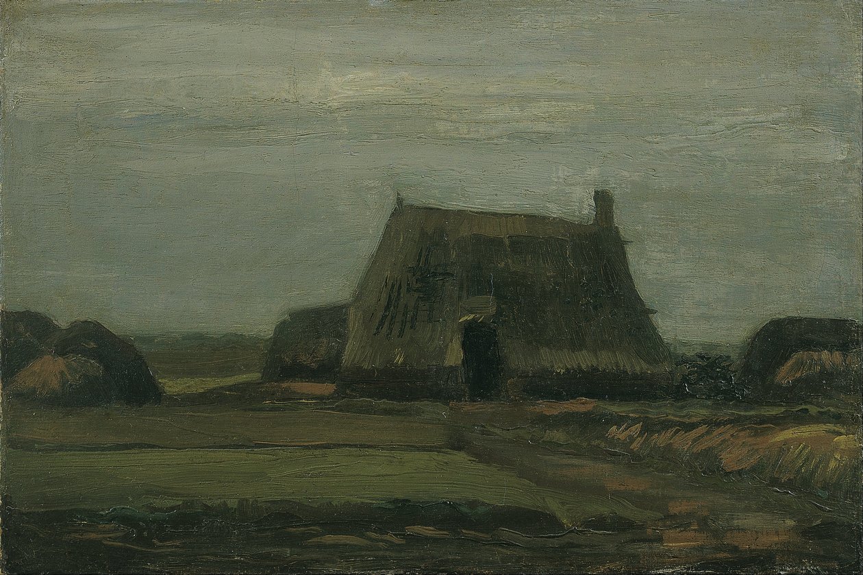 Gospodarstwo ze stosami torfu autorstwa Vincent van Gogh