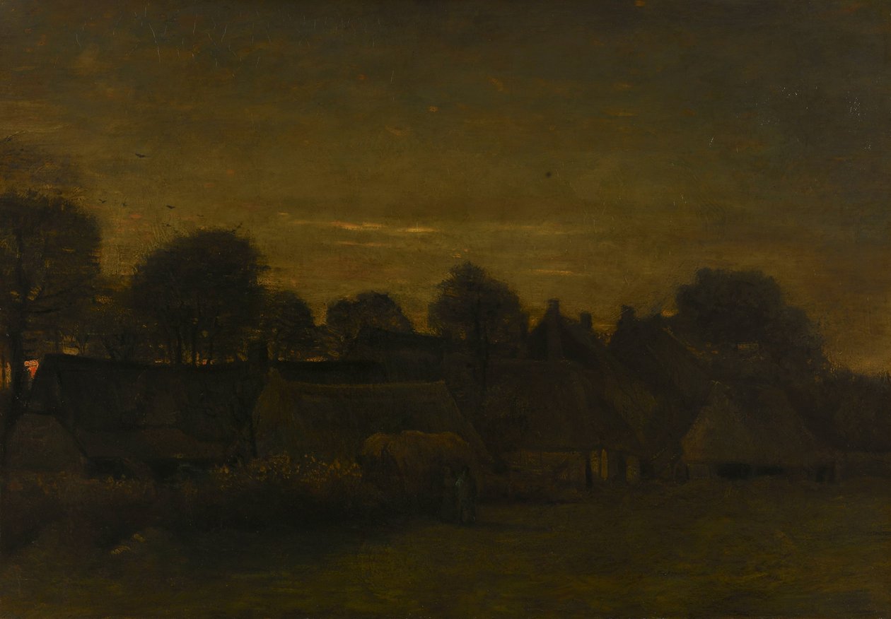 Wioska rolnicza o zmierzchu autorstwa Vincent van Gogh