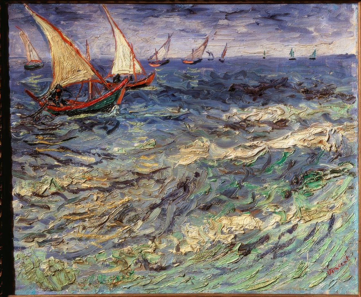 Łodzie rybackie w Saintes-Maries autorstwa Vincent van Gogh