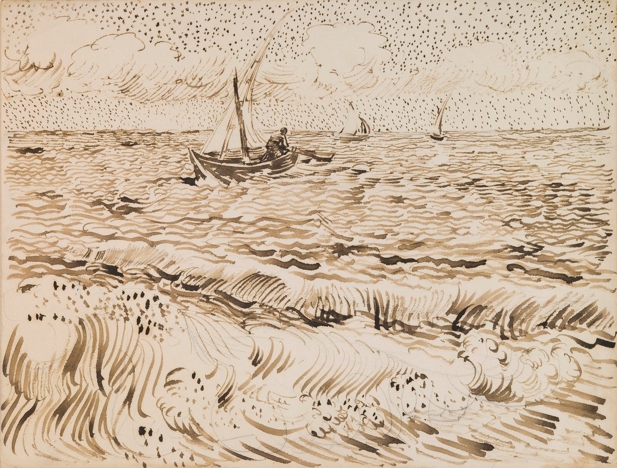 Łodzie rybackie w Saintes-Maries-de-la-Mer autorstwa Vincent van Gogh