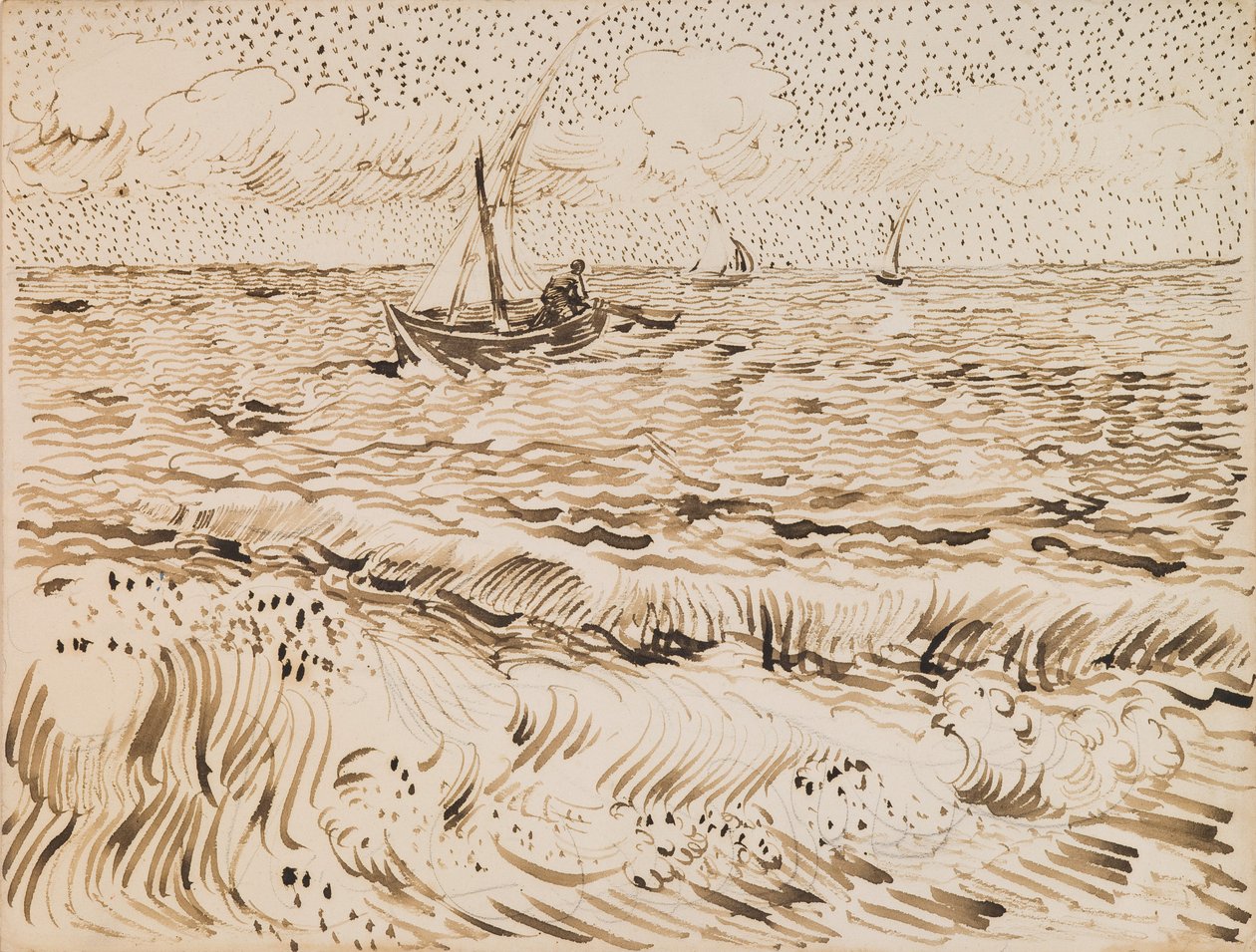 Łodzie rybackie w Saintes-Maries-de-la-Mer autorstwa Vincent van Gogh
