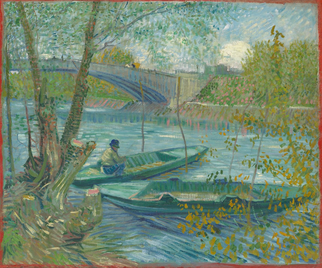 Wędkowanie wiosną, Pont de Clichy (Asnières) autorstwa Vincent van Gogh