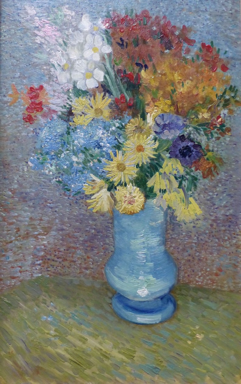 Kwiaty w niebieskim wazonie , ok. 1887 (olej na płótnie) autorstwa Vincent van Gogh