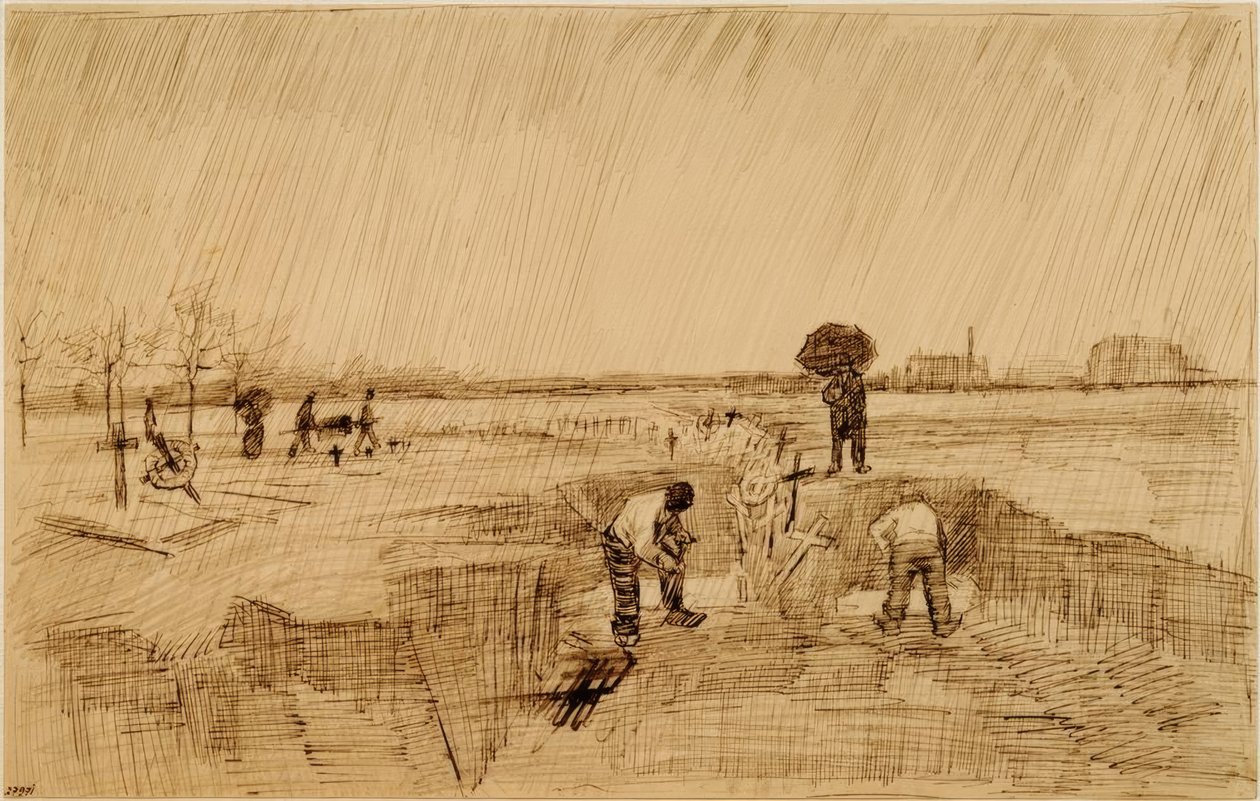 Cmentarz w deszczu autorstwa Vincent van Gogh