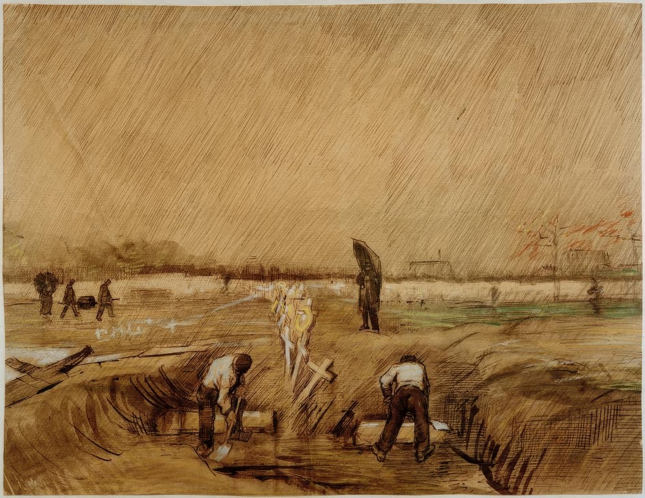 Cmentarz w deszczu autorstwa Vincent van Gogh