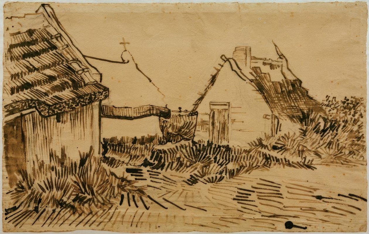 Häuser w Les Saintes-Maries-de-la – Mer autorstwa Vincent van Gogh