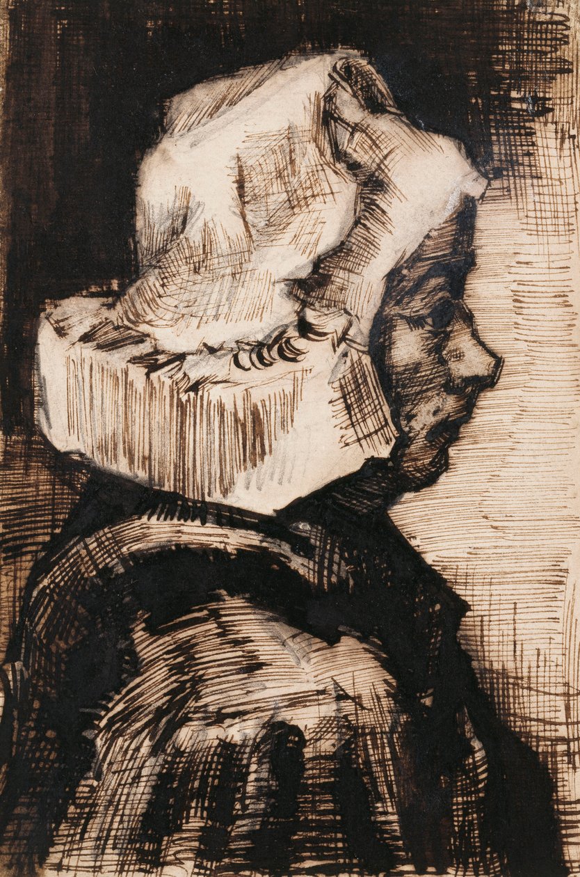 Głowa wieśniaczki, zwrócona w prawo, 1884 autorstwa Vincent van Gogh
