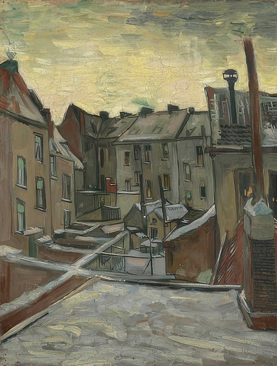 Hinterhofe w Antwerpii. 1885-86 autorstwa Vincent van Gogh
