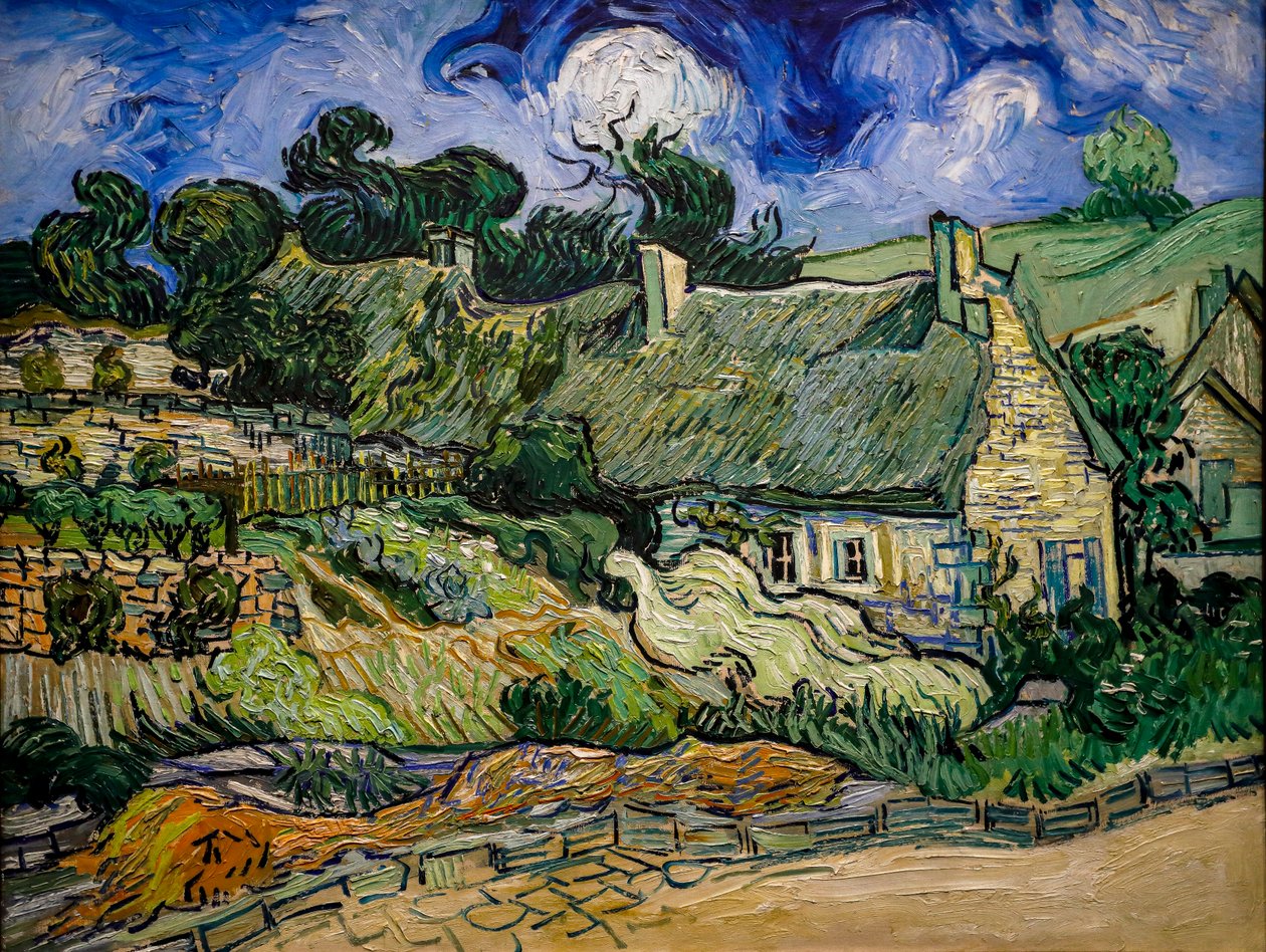 Dom ze słomianym sufitem w Cordeville autorstwa Vincent van Gogh