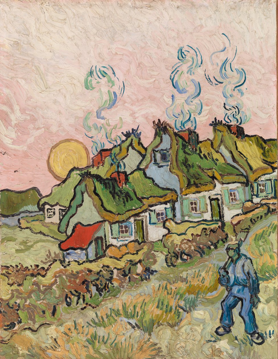 Domy i Figura autorstwa Vincent van Gogh