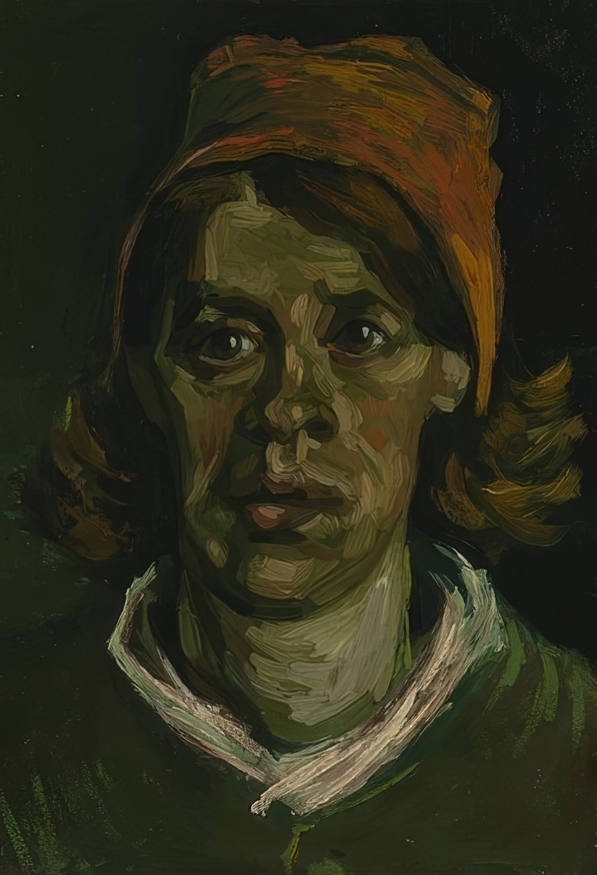 Głowa kobiety. Nuenen, kwiecień 1885 autorstwa Vincent van Gogh
