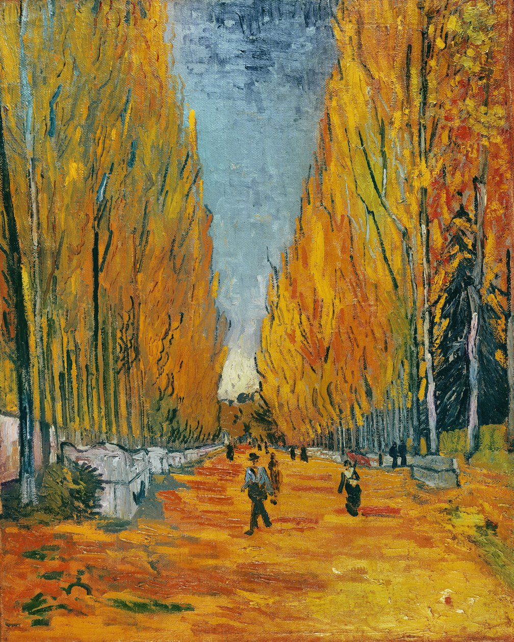 Aleja Alyscamps, Arles, 1888 autorstwa Vincent van Gogh
