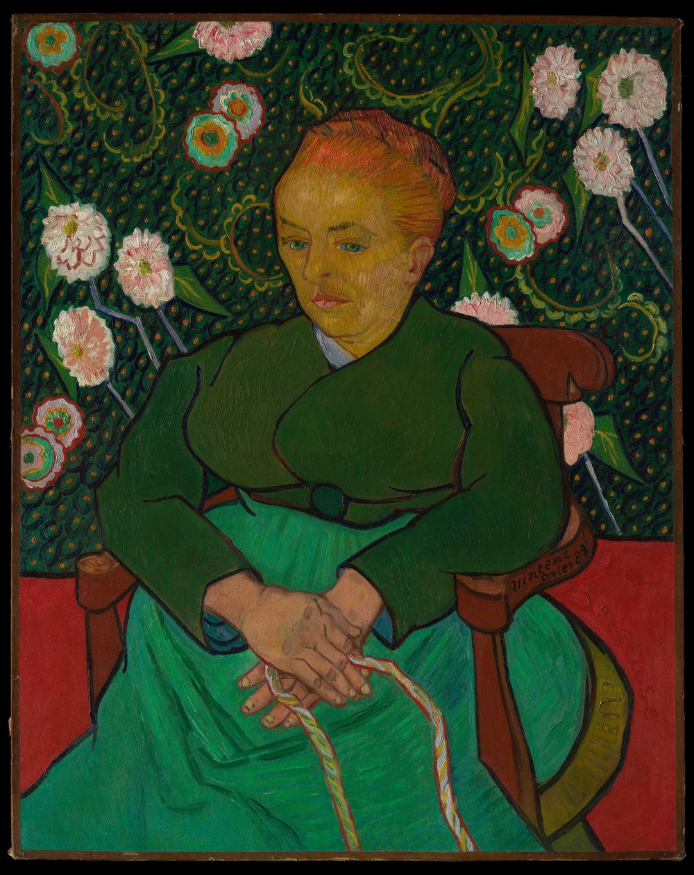 La Berceuse (Kobieta kołysząca kołyskę; Augustine-Alix Pellicot Roulin, 1851-1930) autorstwa Vincent van Gogh