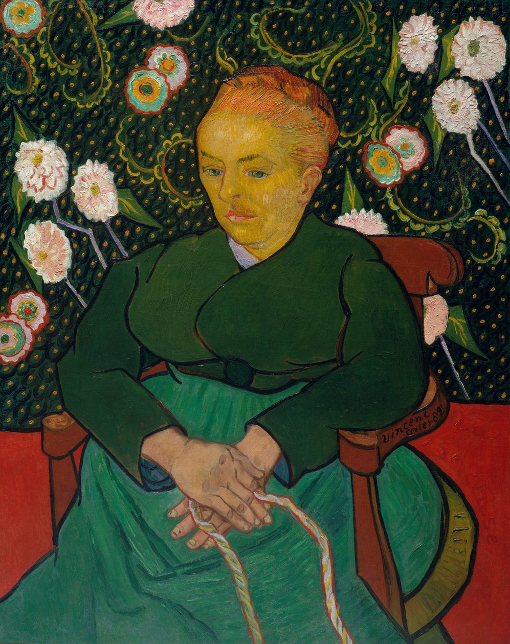 Kobieta z La Berceuse kołysząca kołyskę, Augustine-Alix Pellicot Roulin, 1851-1930, 1889. autorstwa Vincent van Gogh