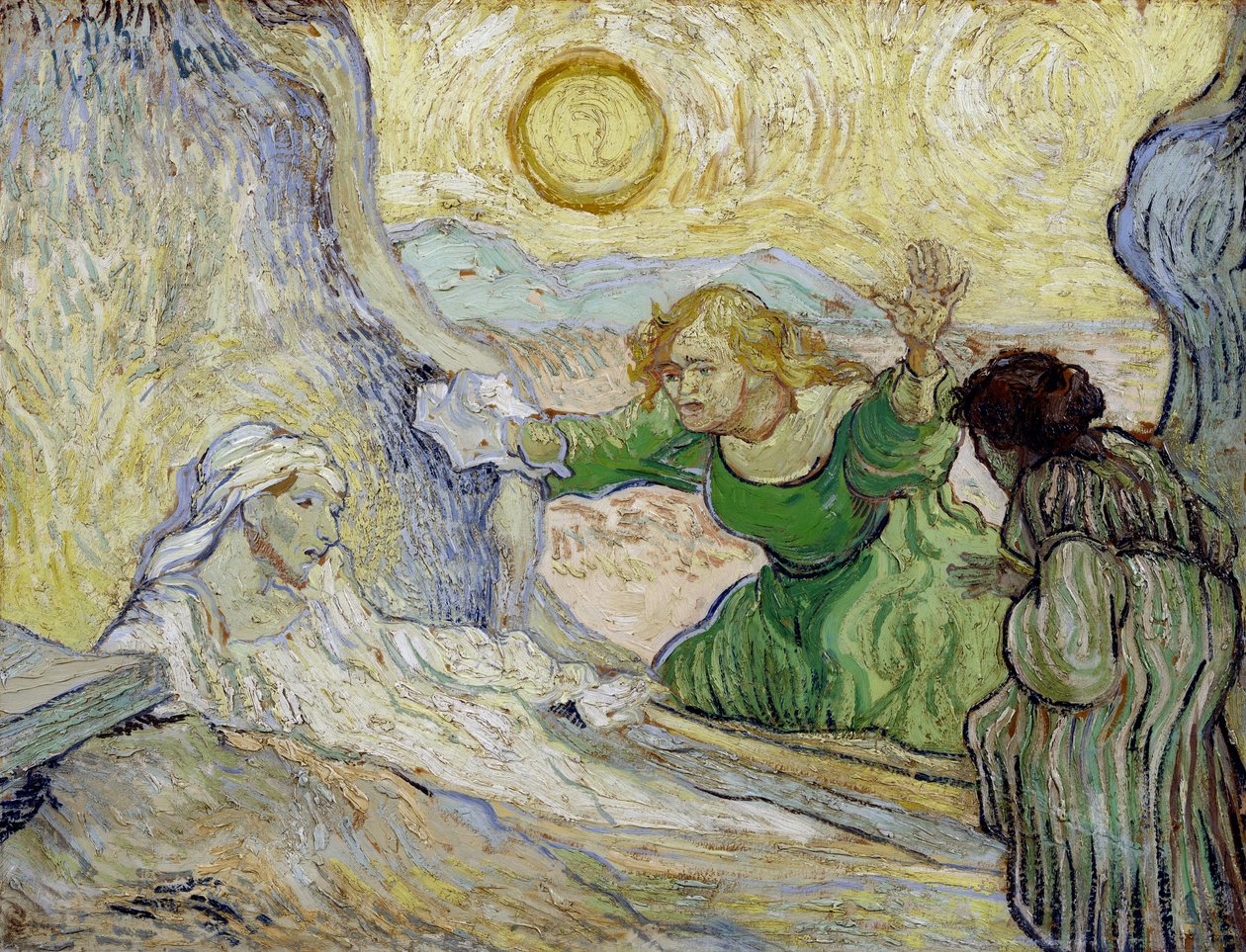 „Wskrzeszenie Łazarza” (Wskrzeszenie Łazarza (wg Rembrandta)) Obraz Vincenta van Gogha (1853-1890) wg Rembrandta autorstwa Vincent van Gogh